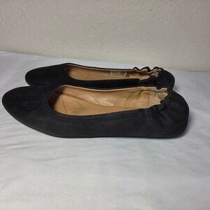 TOMS Jutti Neat Black Leather Pointed Toe Ballet Flats Womens 11 Slip On Shoes